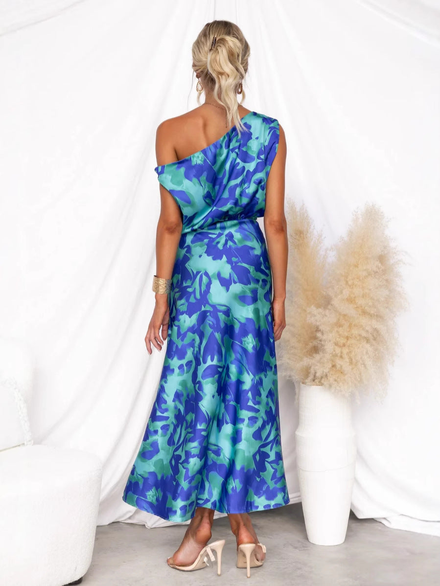 Women Summer Slit Sleeveless Print Dress 6