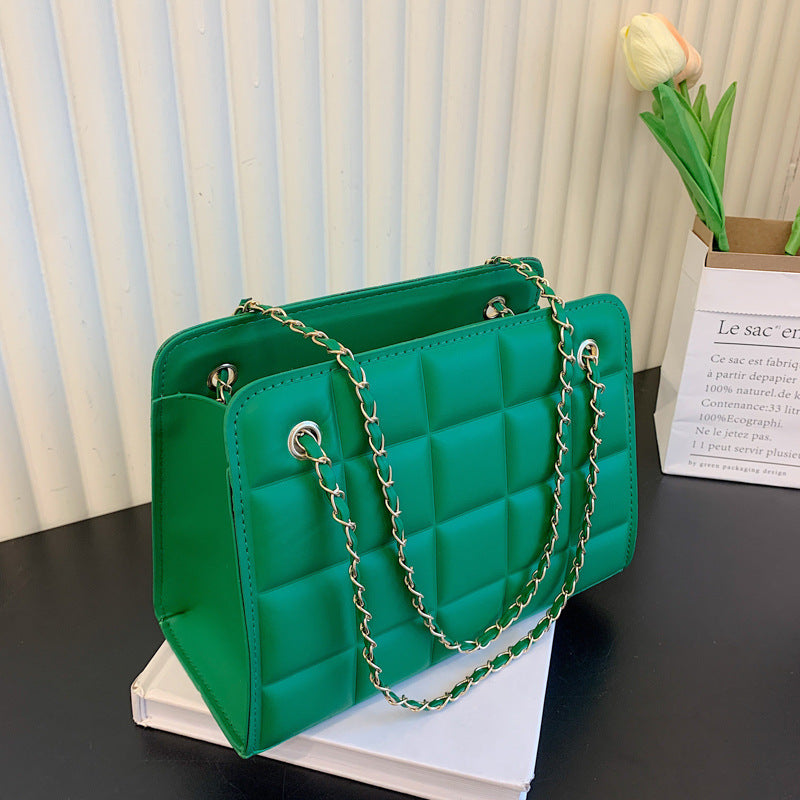 Women Retro Chain Solid Shoulder Bag