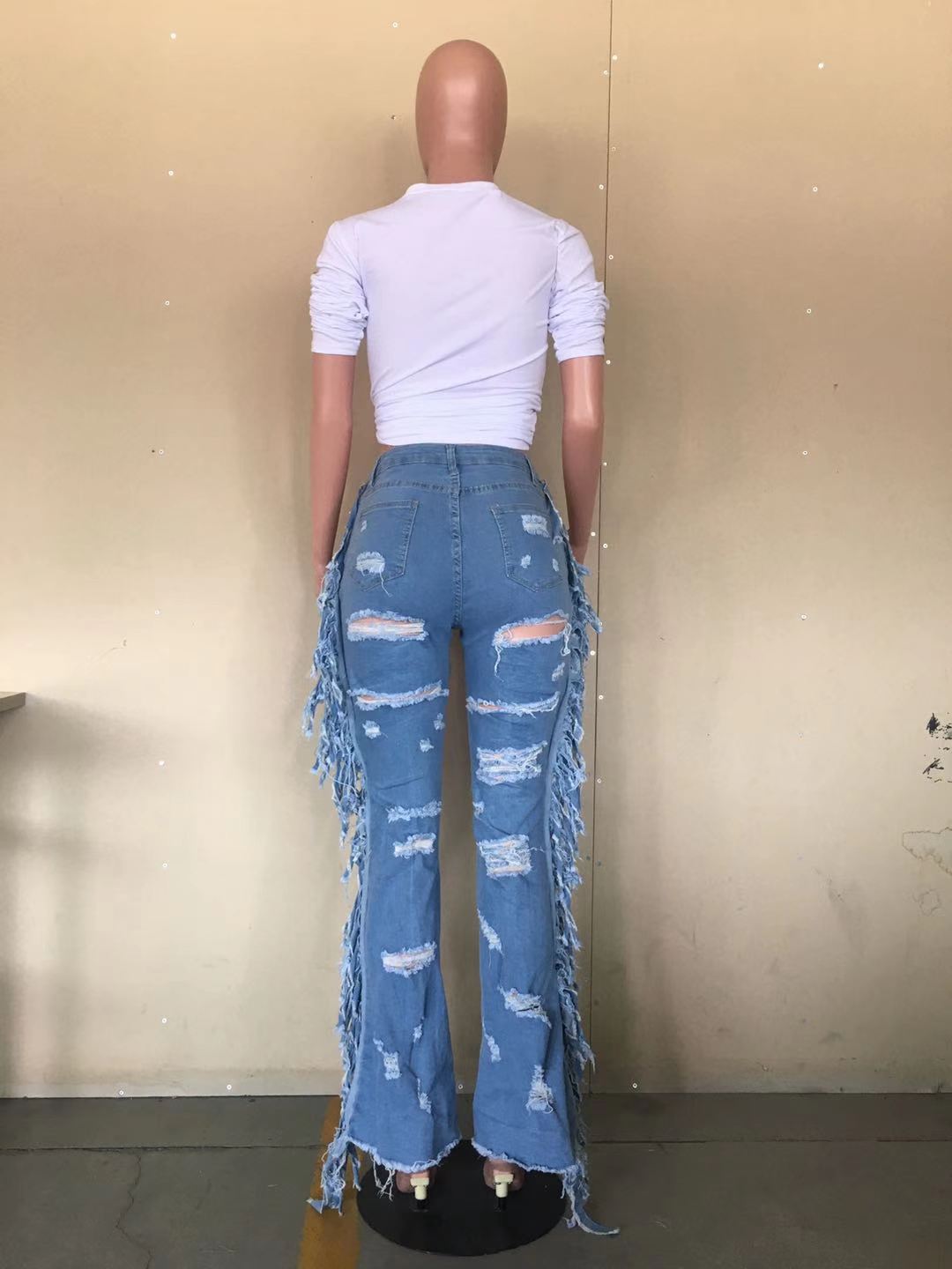 Ripped Tassel Summer Long Denim Pants 4