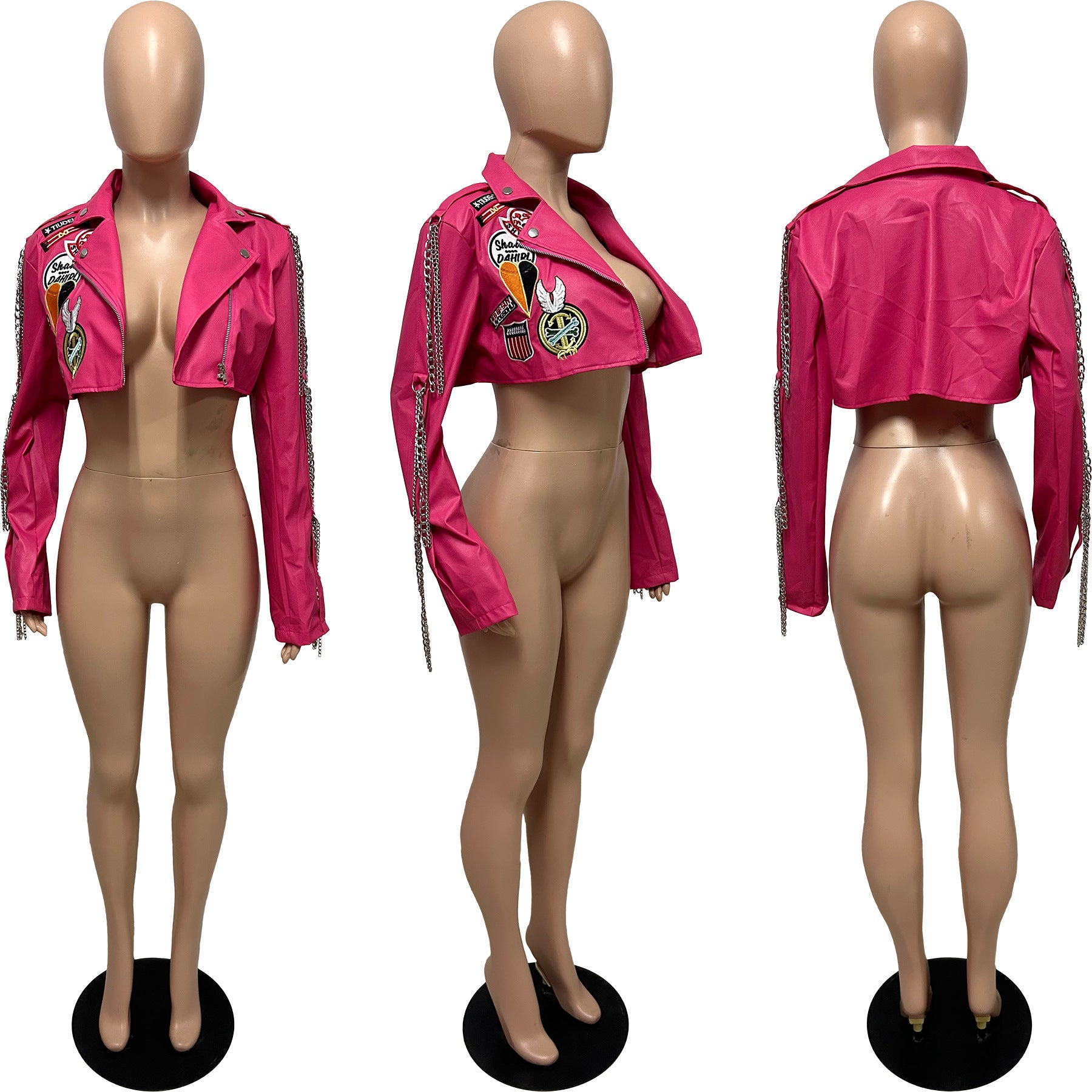 Autumn Winter High Street Trend Short Pu Leather Jacket 6