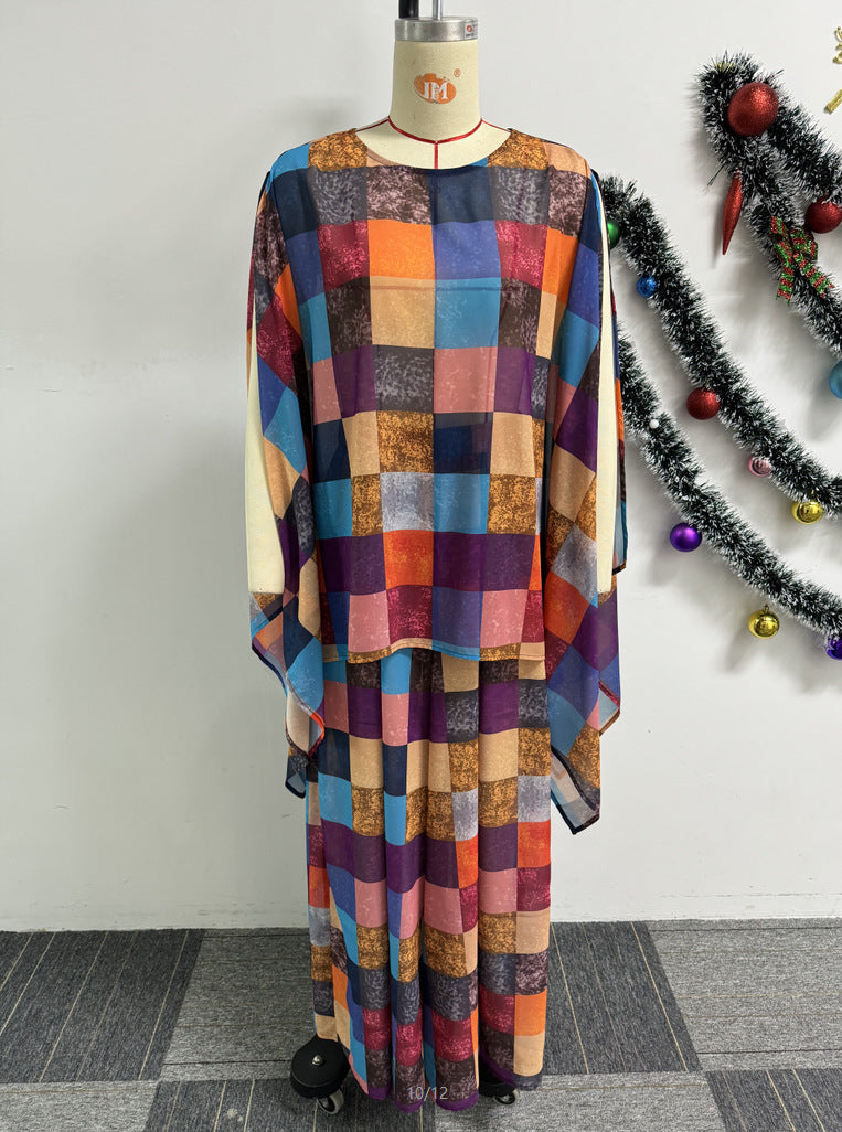 Sexy Printed Shawl Sleeveless Top Wide-Leg Loose Pants Two-Piece Set 8