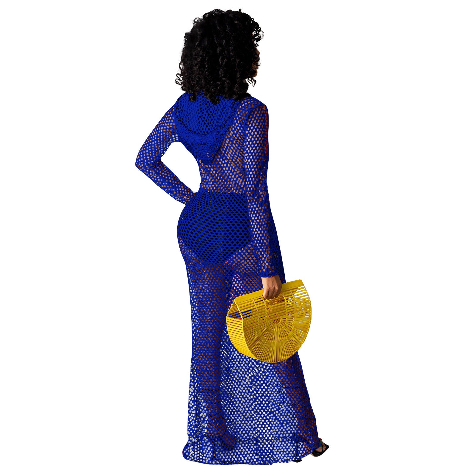 Women's Hollow See-Through Mesh Hooded Nightclub Dress 6