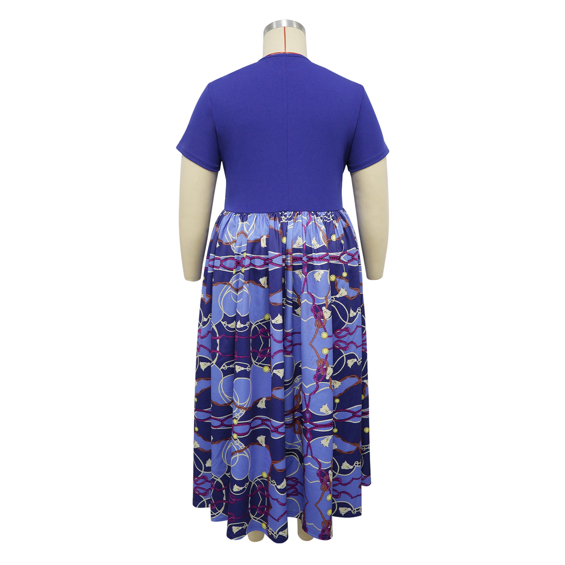 Plus Size African Women Pleated Dress 11