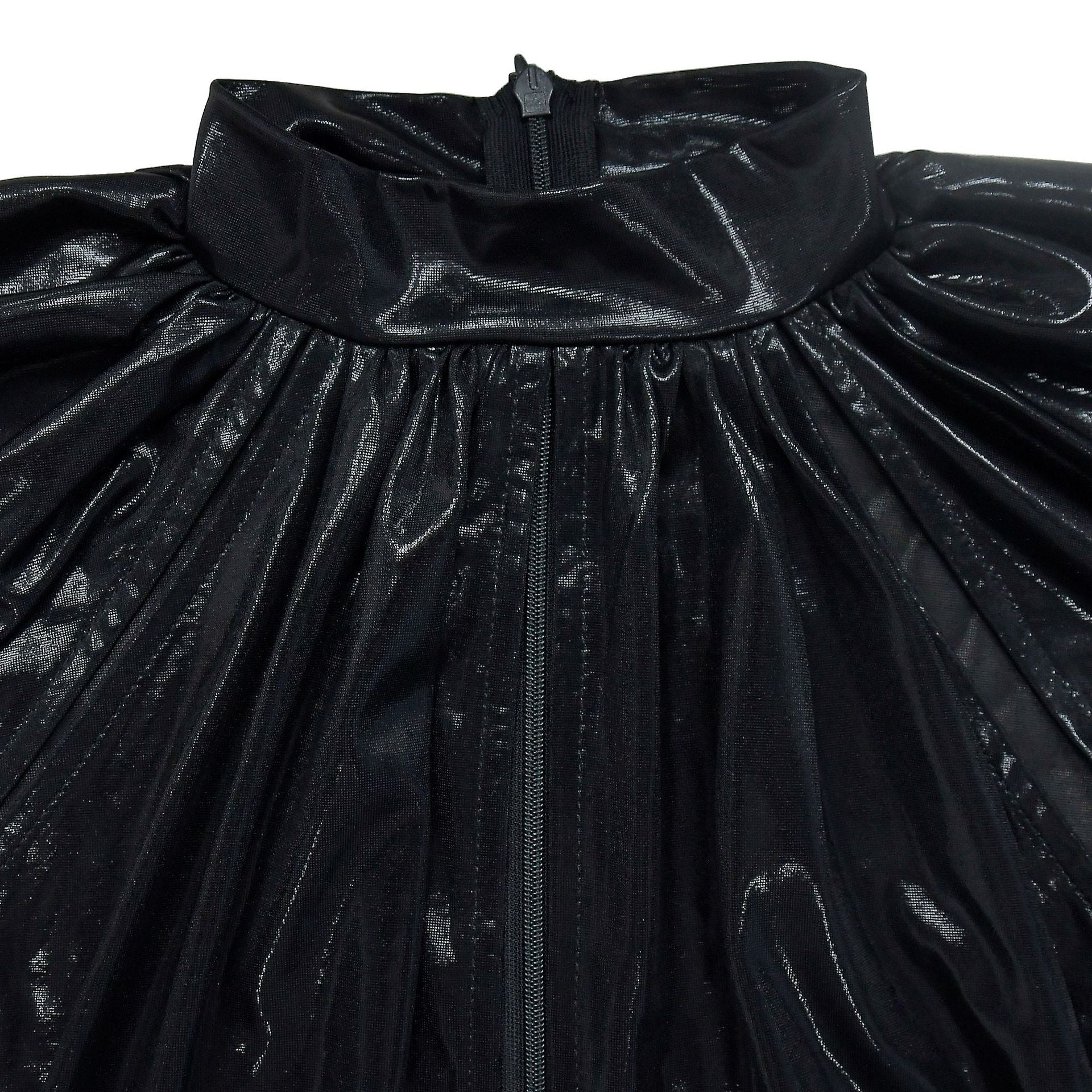 Women Solid Shiny Long Sleeve Pleated Maxi Dress 22