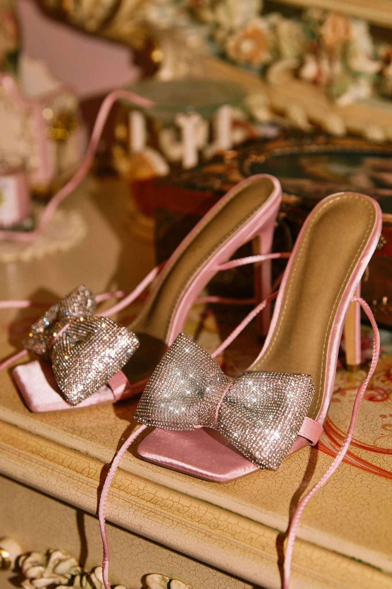 Fashion Sexy High Heel Sandals Rhinestone Bow Cross Lace-Up Outdoor Sandals heels 16