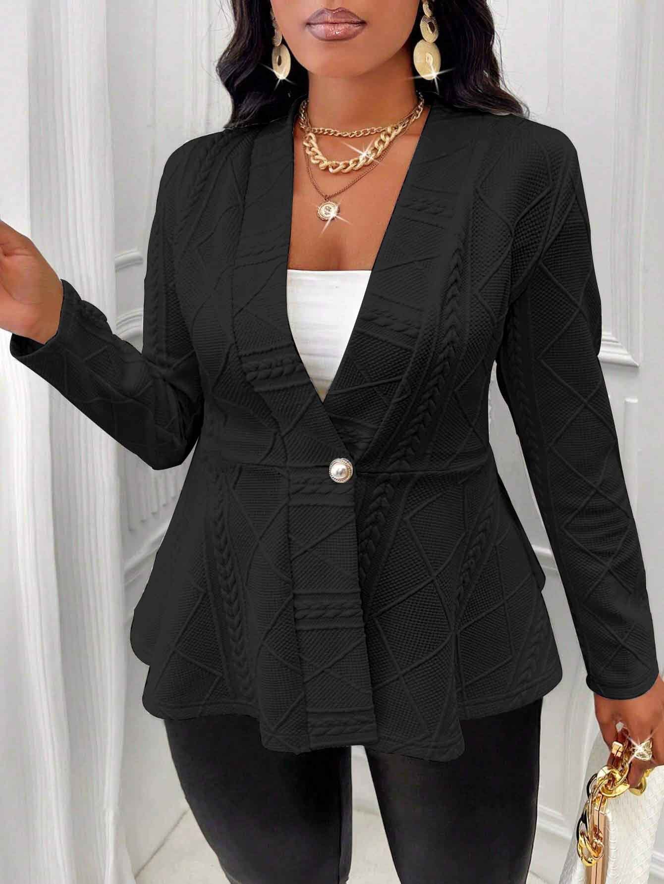 Women single button long sleeve Blazer 6