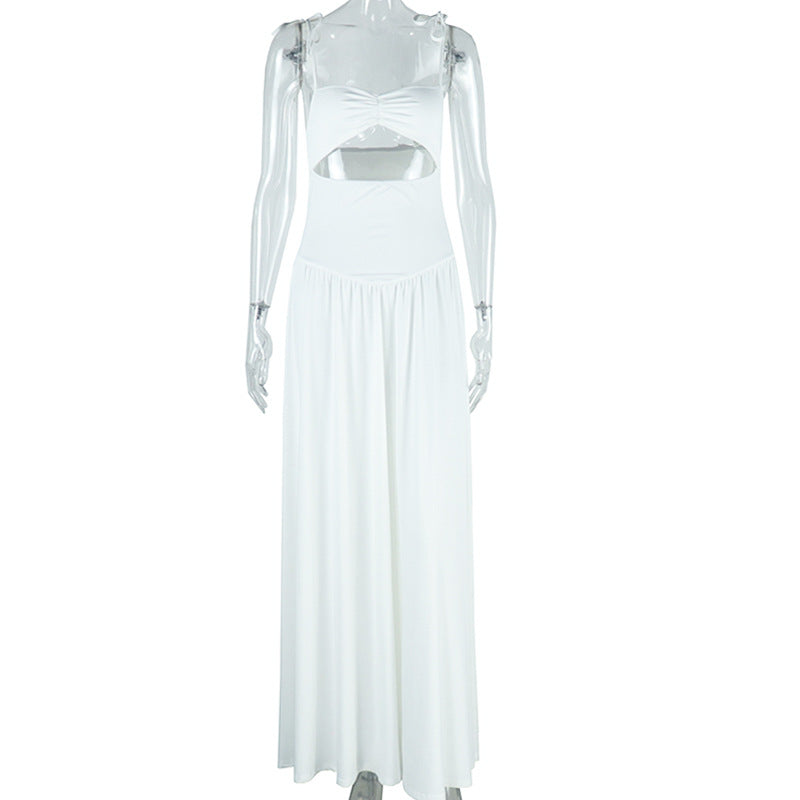 Women's Fashion Solid Color Dress Strap A-Lin Dress 10