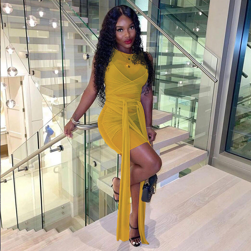 Women sexy mesh dress 3