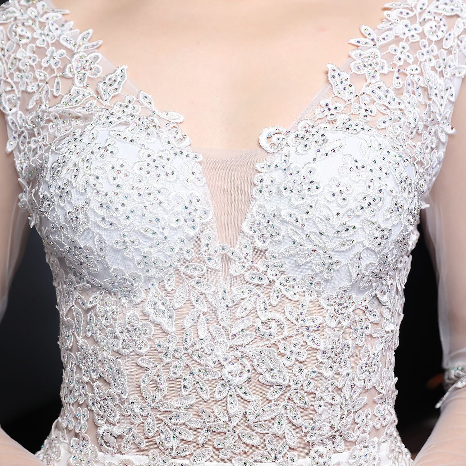 Autumn Occasional Formal Lace Upper V-Neck Mermaid Evening Dress 32