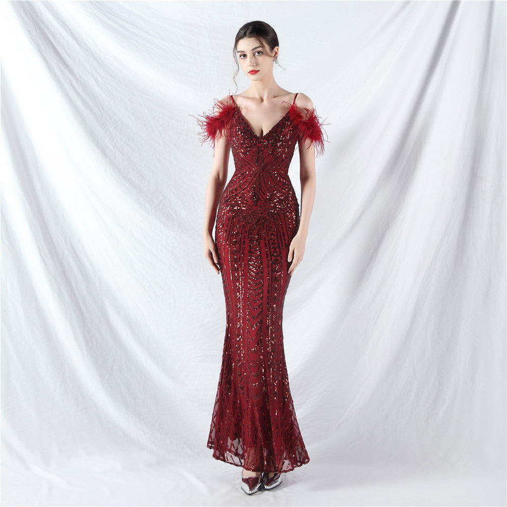 Luxury Sequins Plus Size Formal Party Evening Dress 13