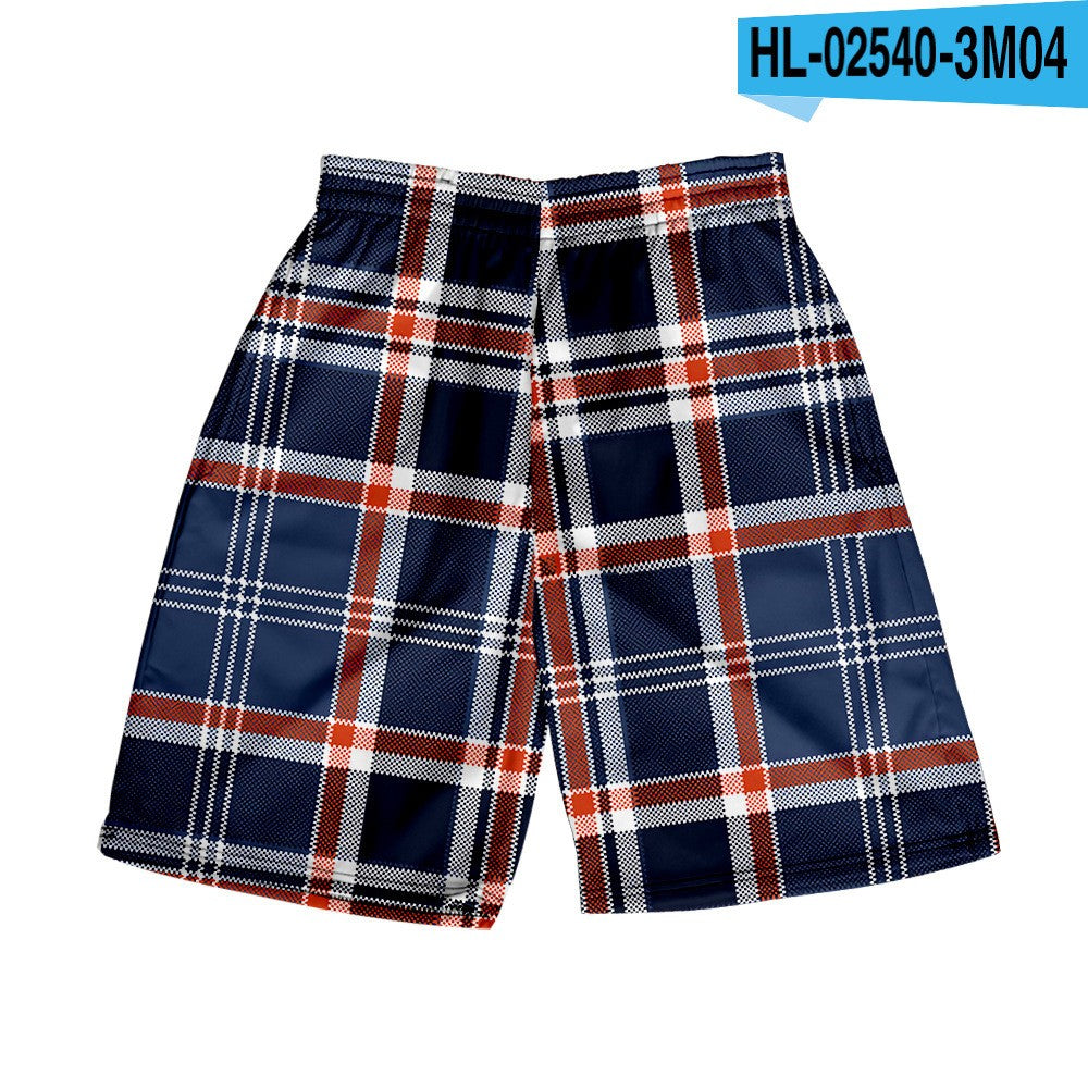 Men's Spring/Summer Hawaiian Casual Plaid Shorts 12