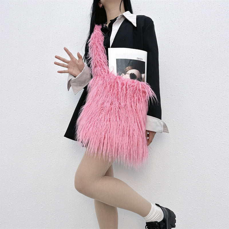 Sweet And Cool Style Candy-Colored Big Capacityoversized One-Shoulder Cross-Body Bag 14