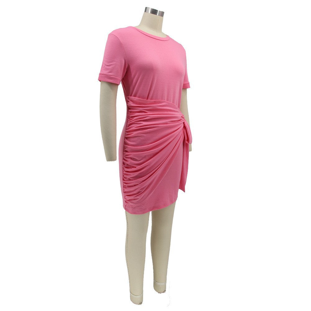 Spring Summer Slim Fit Sexy Tied Pleated Women's Dress 6