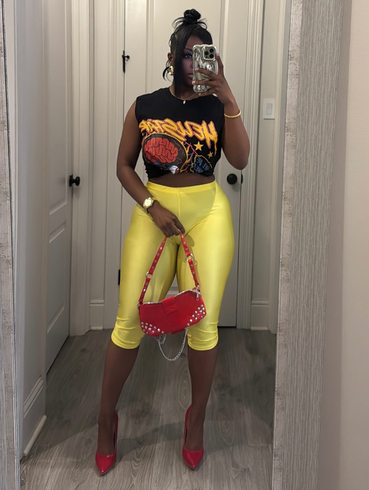 Cartoon Printed Sleeveless Tank Top Shorts Two Piece Set 5