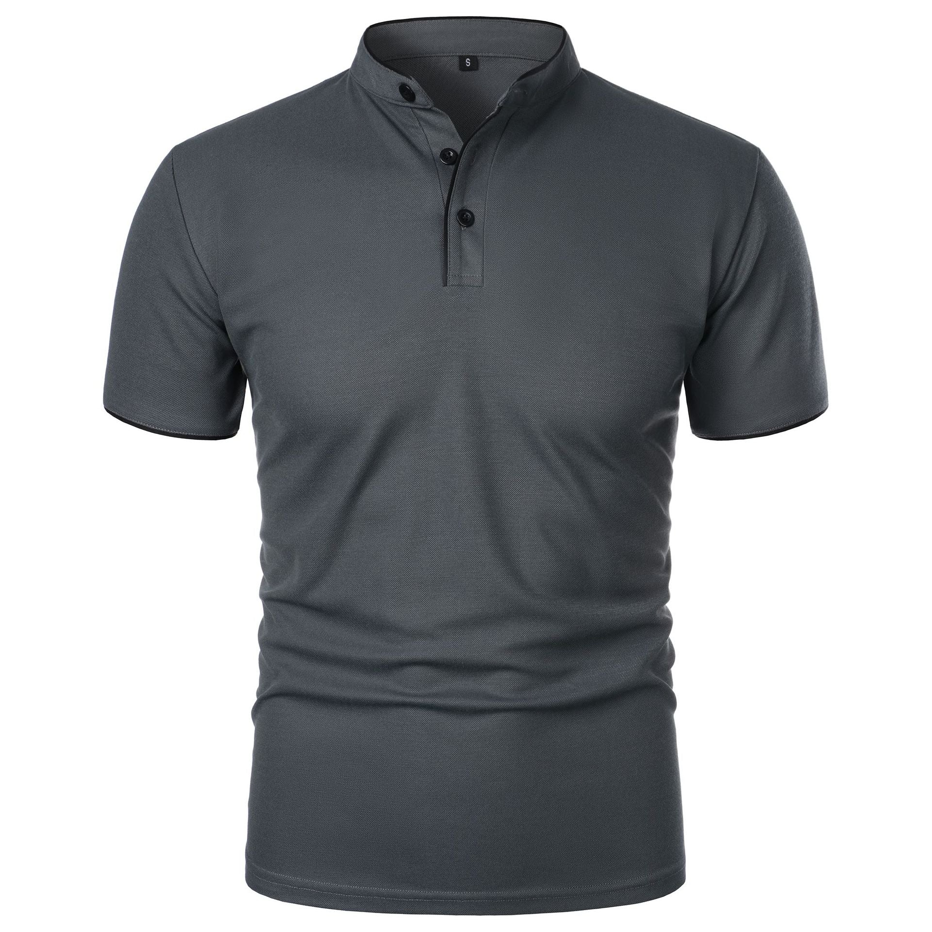 Men's Summer Solid Short Sleeve Polo T-shirt 7