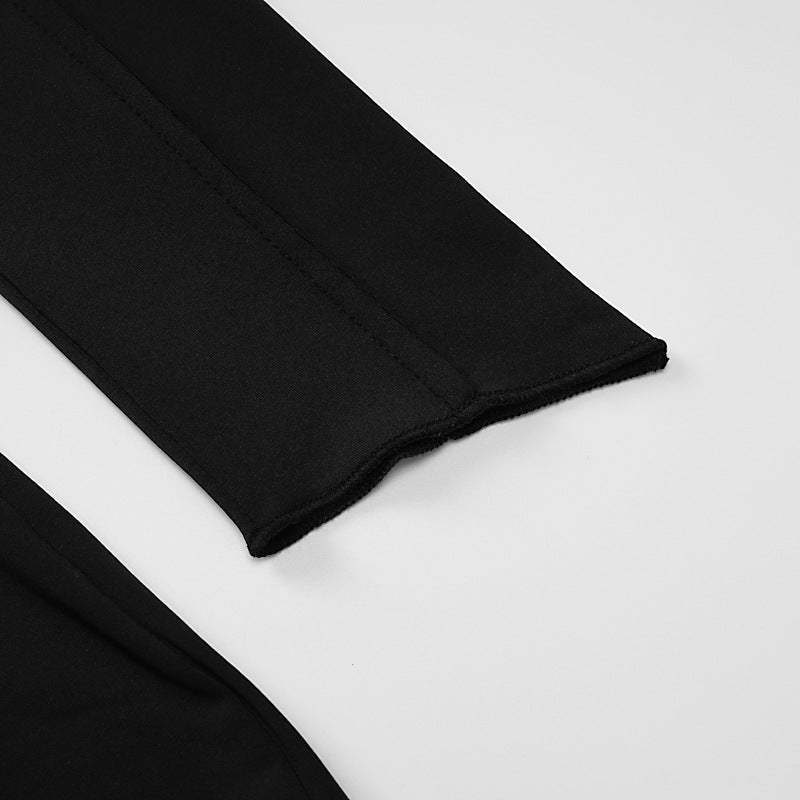 Women's Fashion Sexy Solid Color Long Sleeve Casual Dress 16