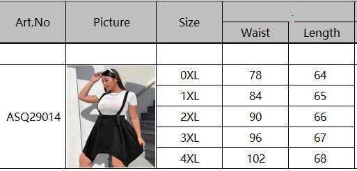 Women Spring Summer Chic Fresh and Simple Style Irregular Hem Suspender Skirt Plus Size Skirt 11