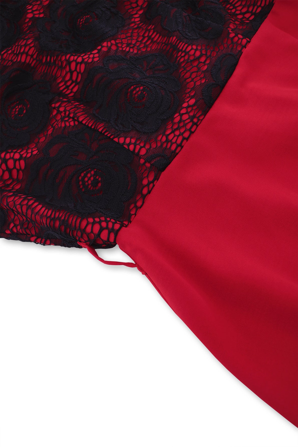 autumn women's Fashion slim Round Neck lace contrast color career dress 23