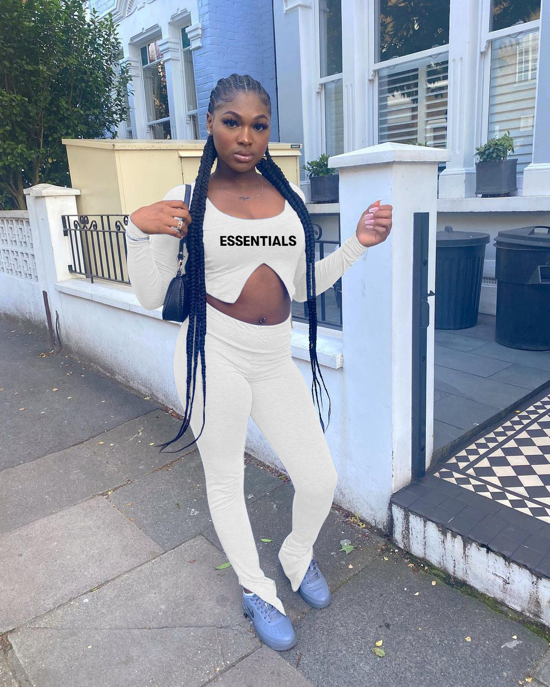 Women Letter Printed Long Sleeve Top and Pant Two-piece Set