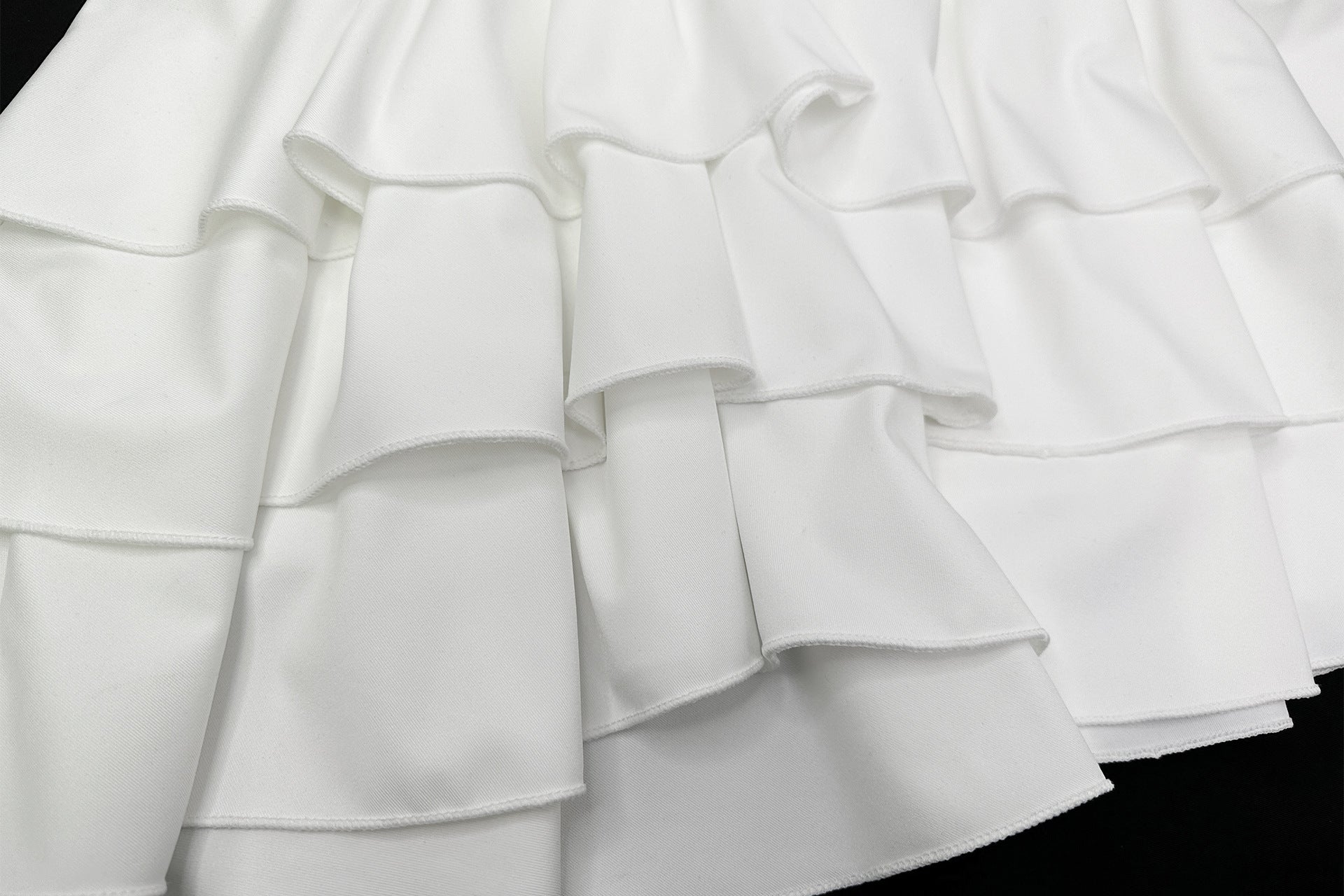 Sexy Strapless top Ruffled Cascading Short Skirt Two-Piece set 15