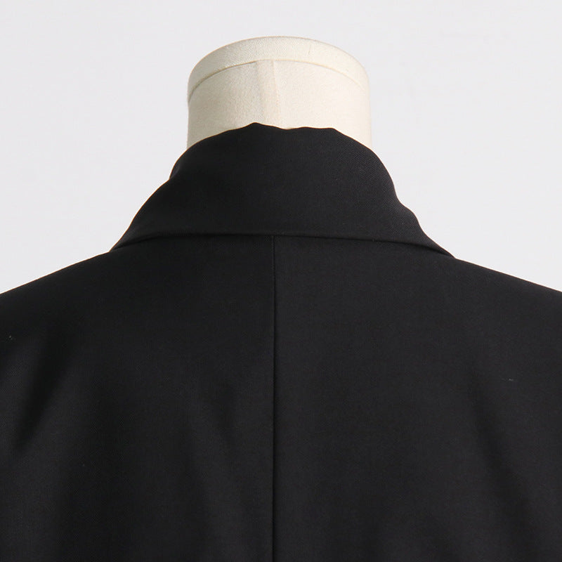 Women Fall French Career Casual mesh Patchwork See-Through Blazer 15