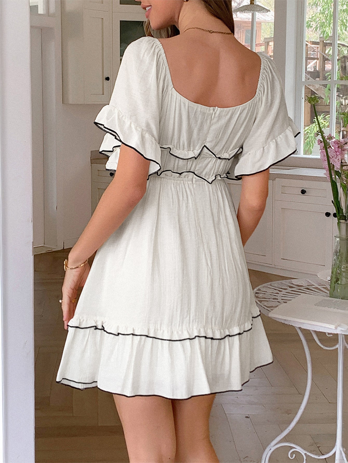 Spring-Summer Holiday Off Shoulder Casual Beach Dress for Women 3