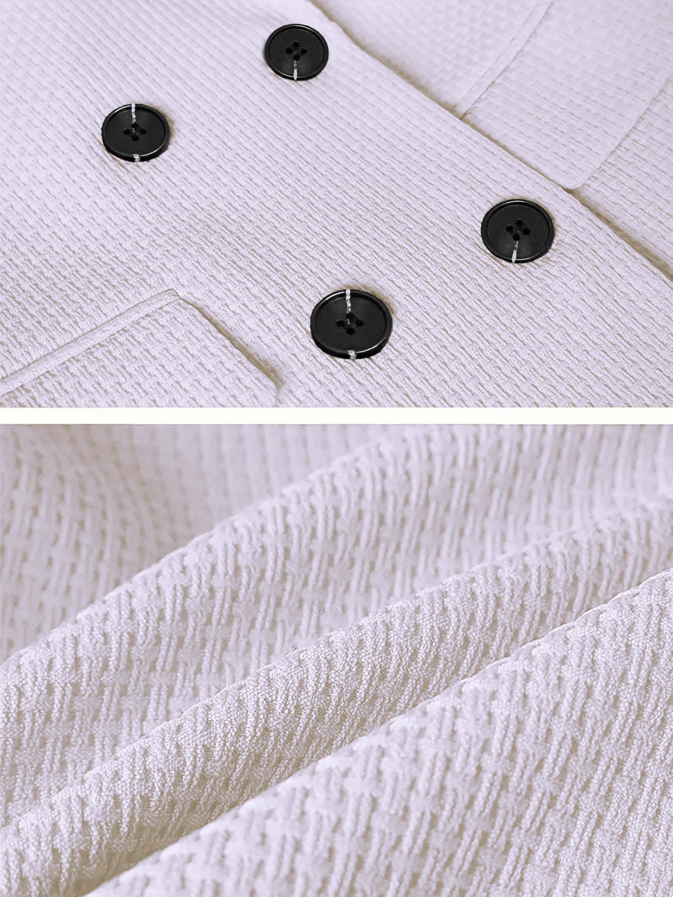 Women Turndown Collar Retro Elegant Career Button Blazer 9