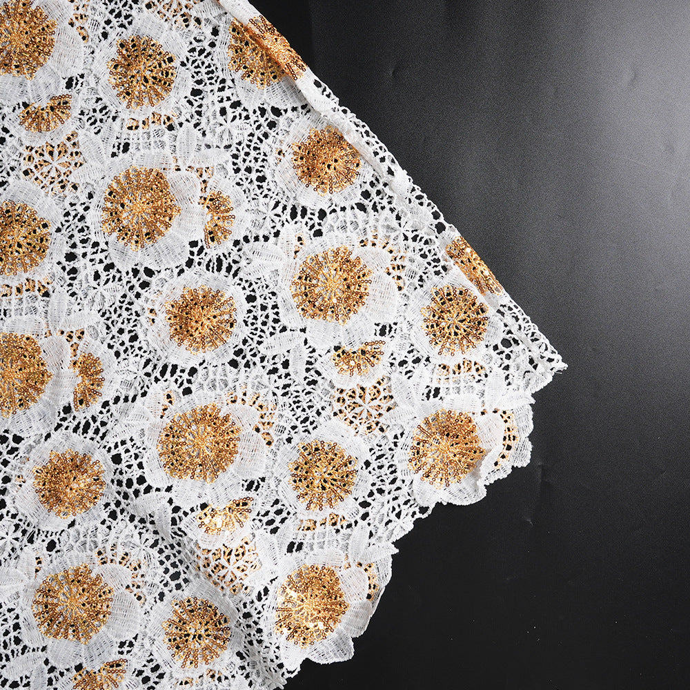 African Women's Clothing Plus Size Embroidered Lace Robe Dress 17