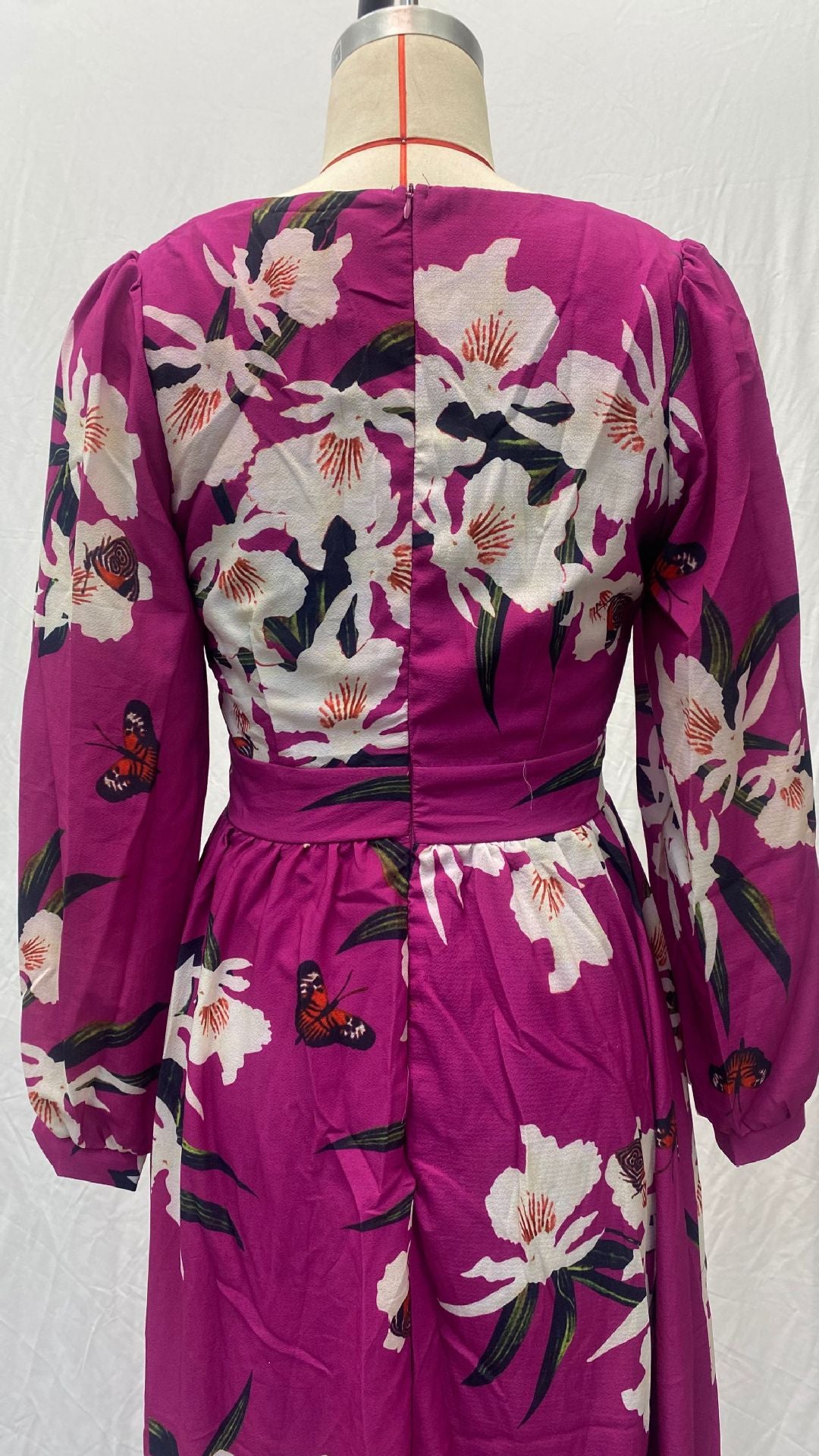 Summer V-neck Long Sleeve Printed Dress 6