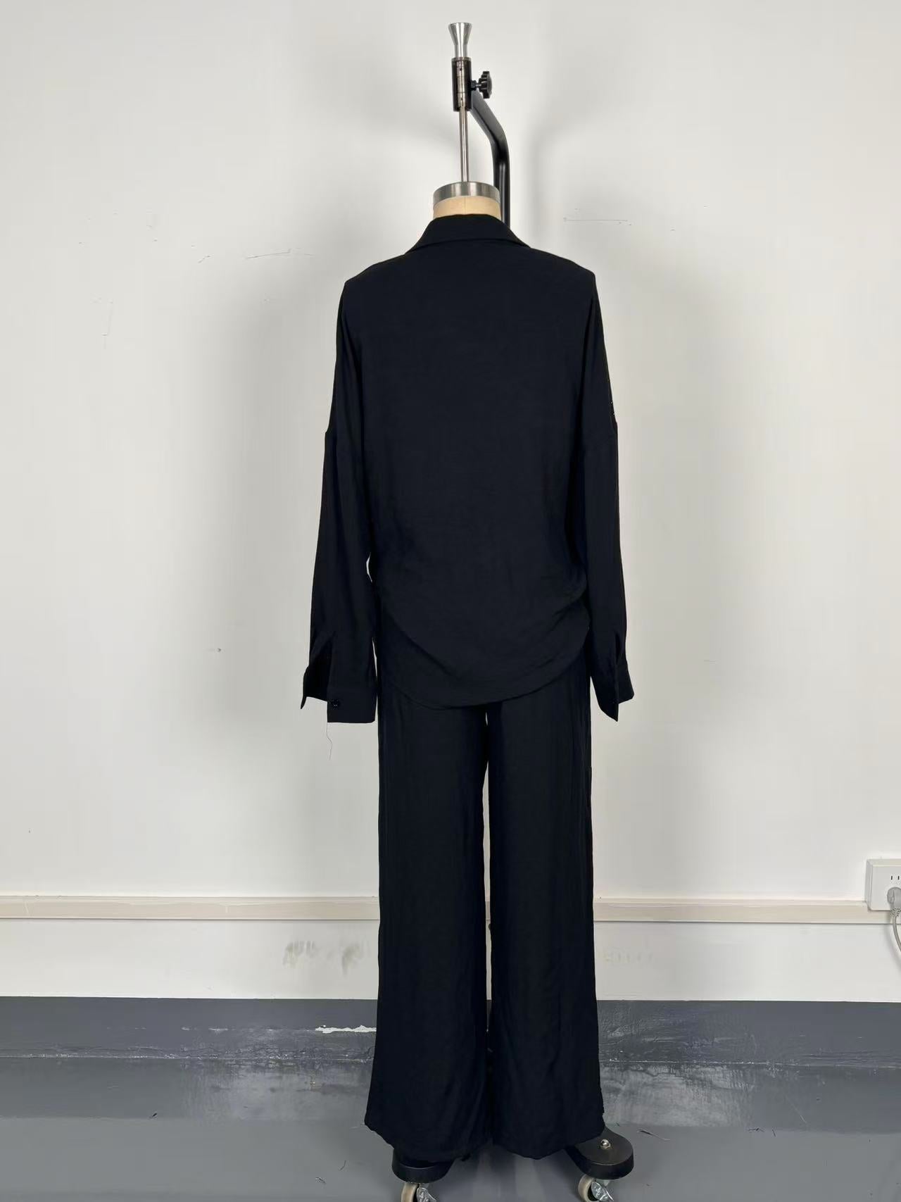 Women's Beaded Star-Embellished Blouse & Drawstring Wide-Leg Pants Set 8