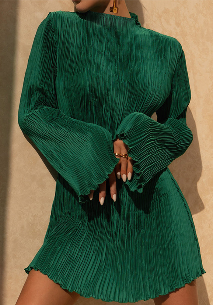 Women's Spring Style Striped Slim Round Neck Long Sleeve Bodycon Dress