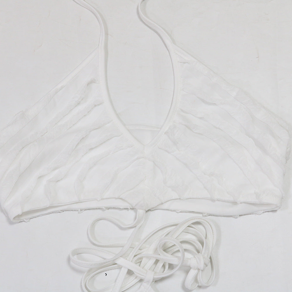 Women Sexy Halter Neck Lace Hollow Dress 19