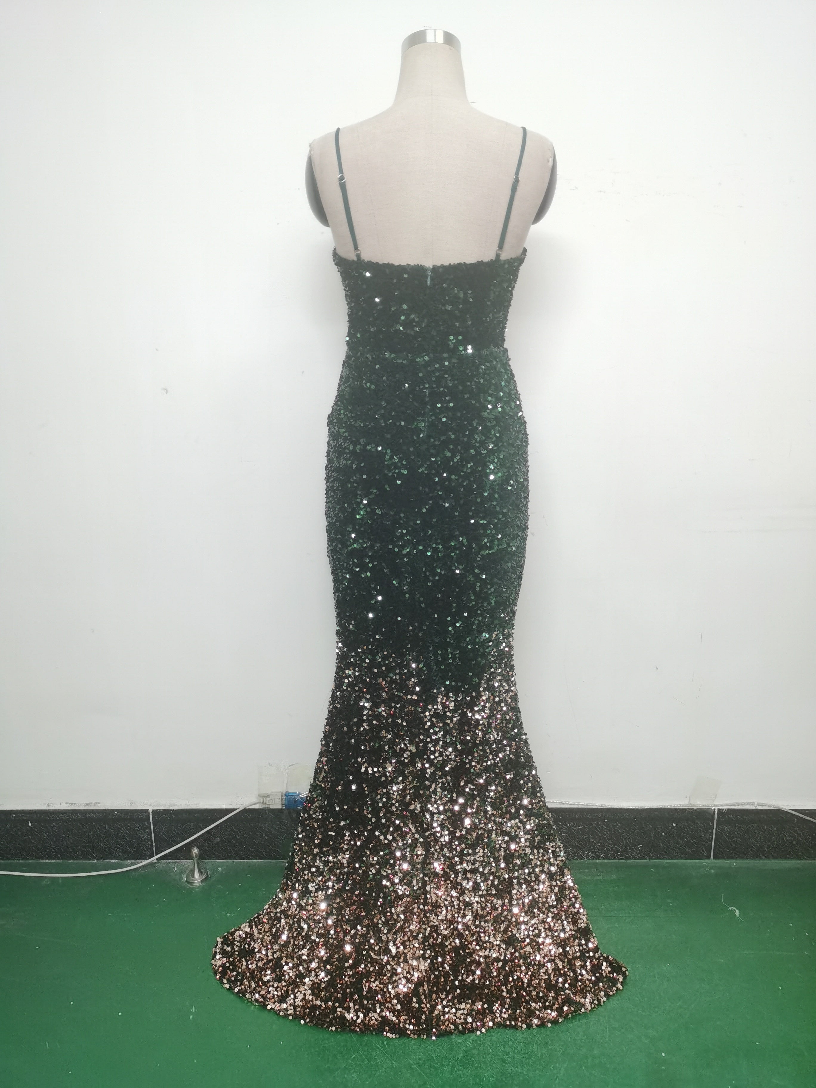 Gradient Sequins Sexy Strap Evening Dress 27