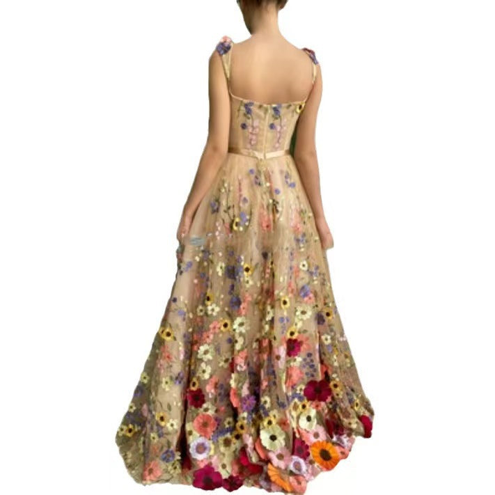 Women flower embroidery sexy dress 6