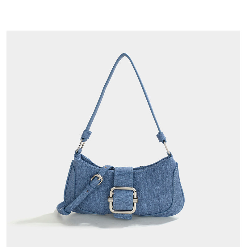 Women Vintage Patchwork Baguette Chic Shoulder Bag 5