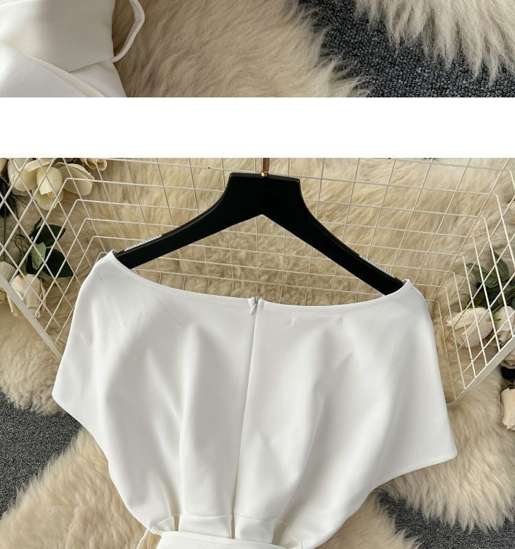 Summer Bow Tie Slim Waist Chic Formal Party Dress 16