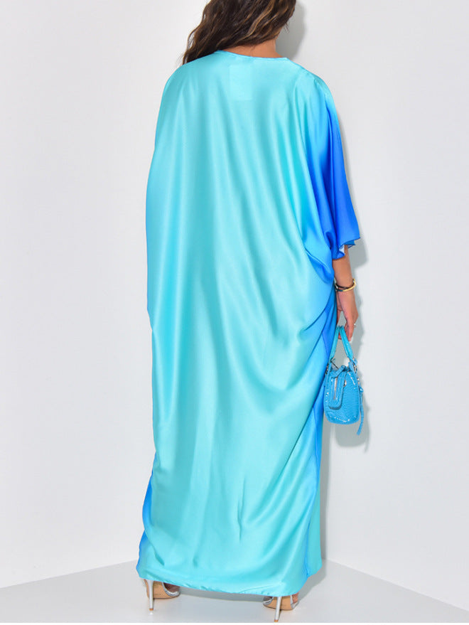 Women's Summer Gradient Print Loose Dress 8