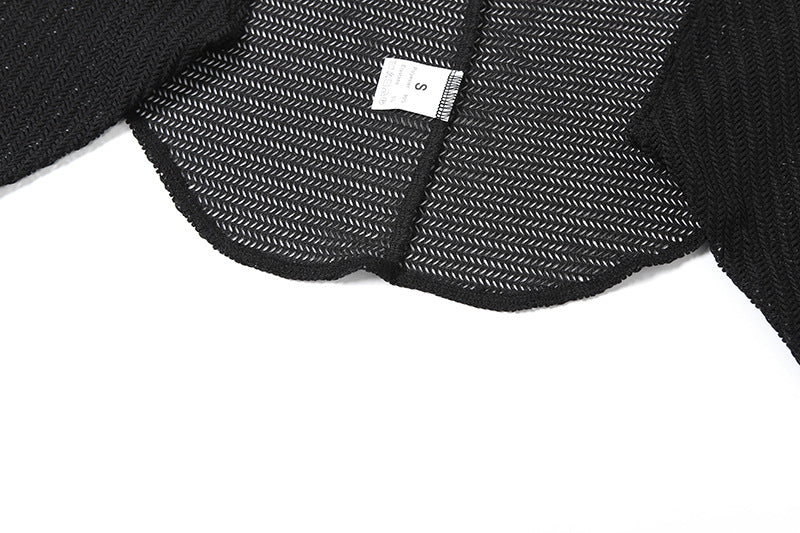 Summer Women's Fashion Trend Long-Sleeved Crop Top Lace Bra Sexy Slim Pants Set 16