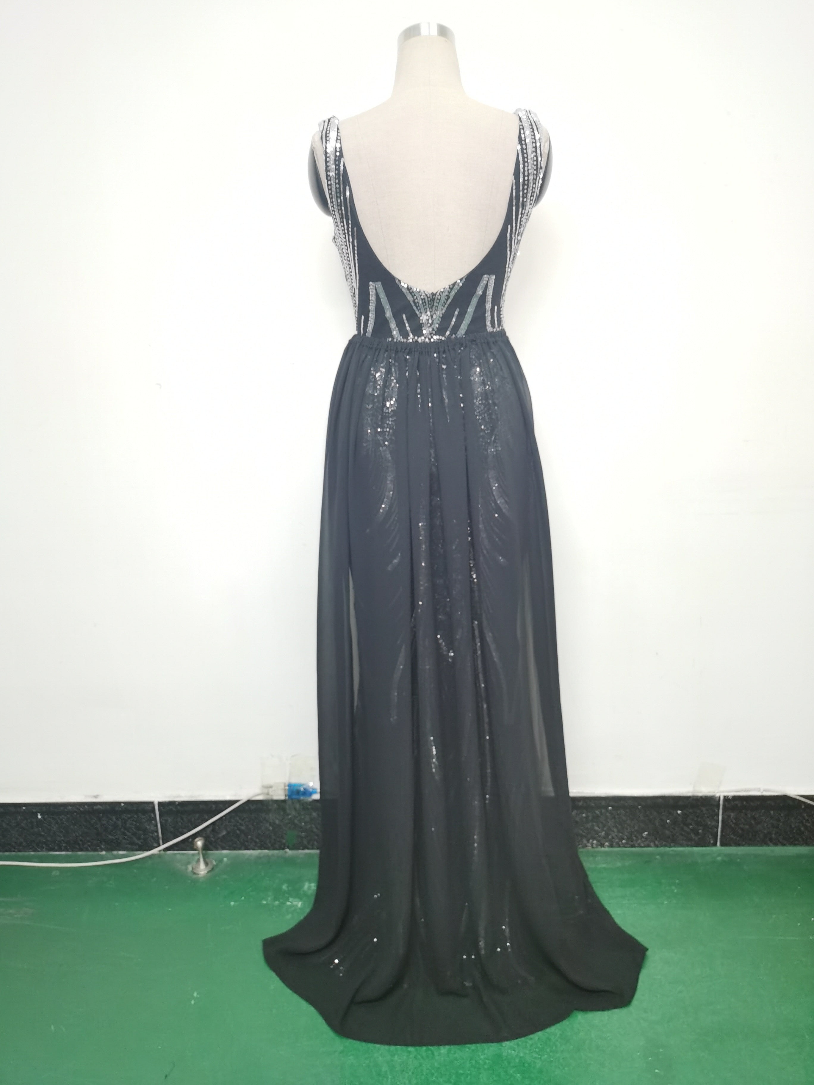 Women Beaded Beaded Sequin Evening Dress 20