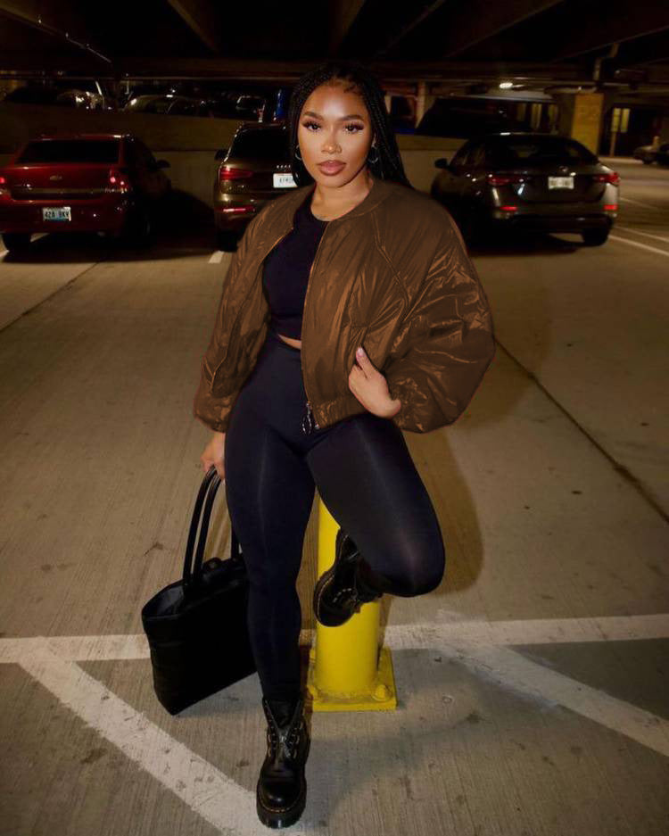 Women Fall/Winter Solid Puffed Jacket 4