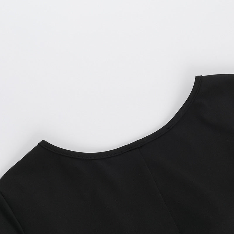 Women Fall Puffy Long Sleeve Bodycon Dress 13