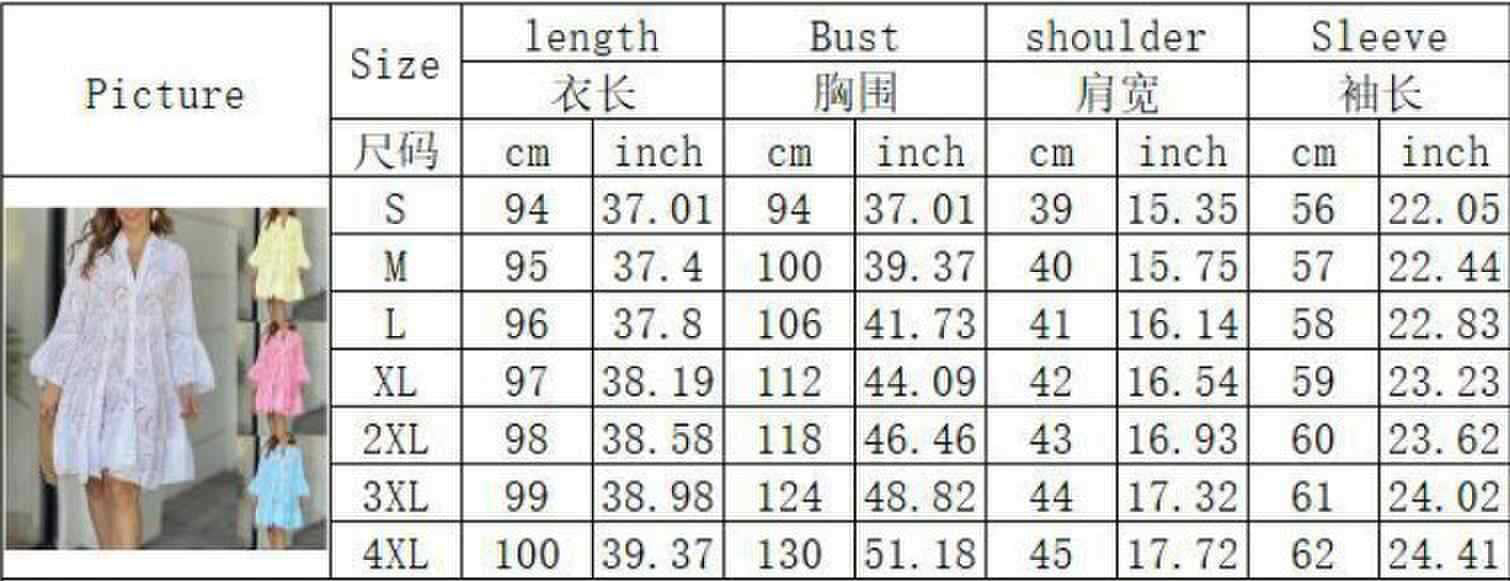 Women Solid V-neck Embroidered Hollow Lace Dress 10