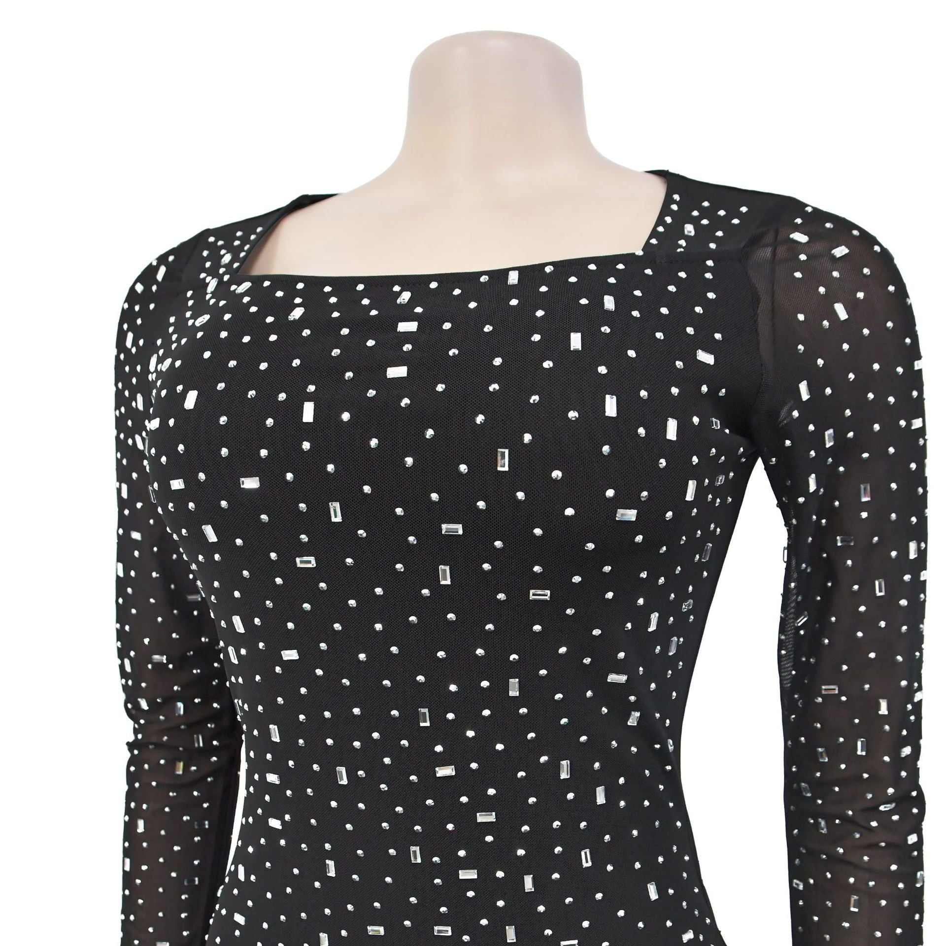 Women Beaded long sleeve Off Shoulder dress（customized,MOQ 6pcs/size/color,process time 7-10 days） 10