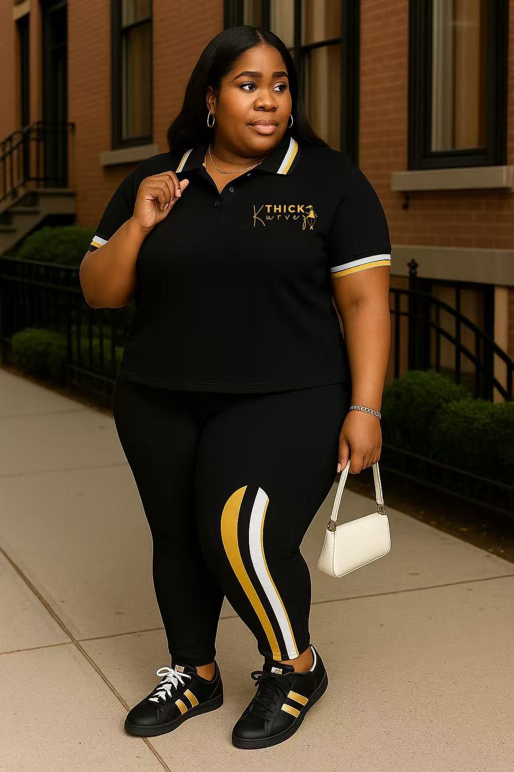 Plus Size Women's Fashion Casual Short Sleeve Two Piece Pants Set 3