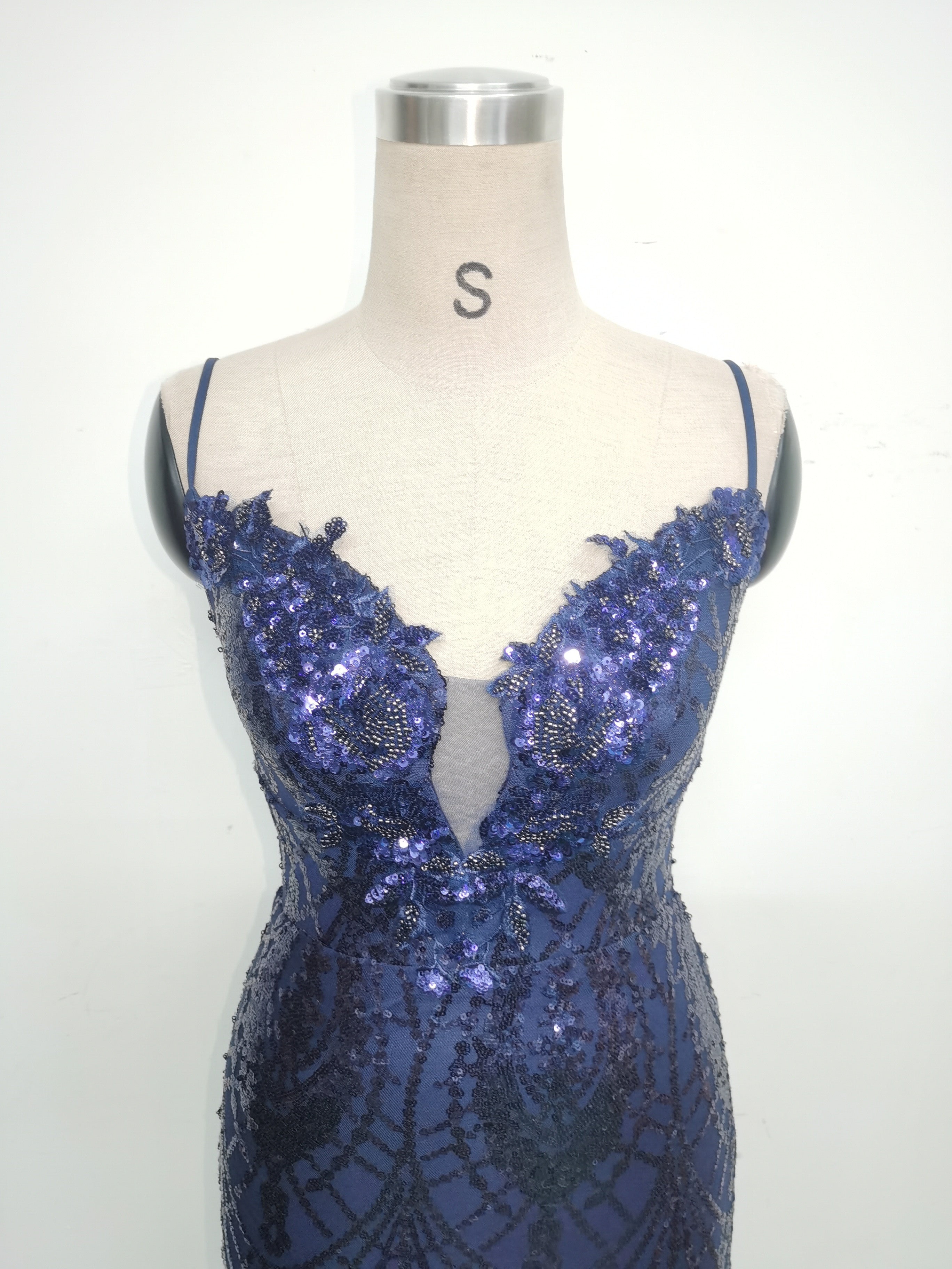 Women Beaded Tube Fishbone Lace-Up Sequin Formal Party Evening Dress 41