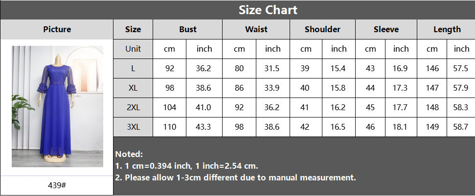 African women's clothing Plus Size lace chiffon dress 4