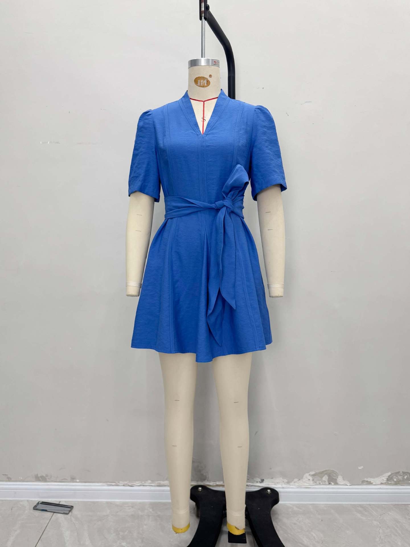 Blue V-Neck A-Line Mini Dress 4