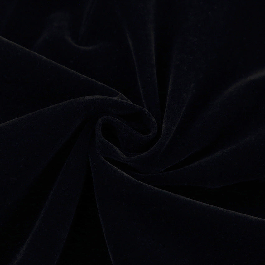 Autumn and winter black velvet dress women's fashion square neck puff sleeves Bodycon dress 17