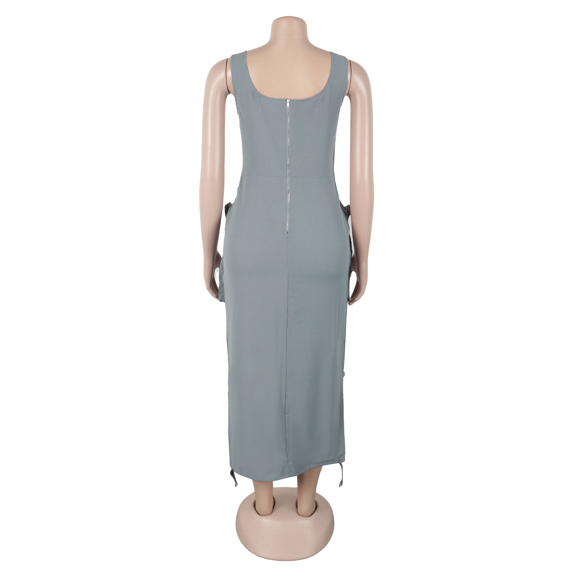 Women Elegant Casual Cargo Sleeveless Dress 7