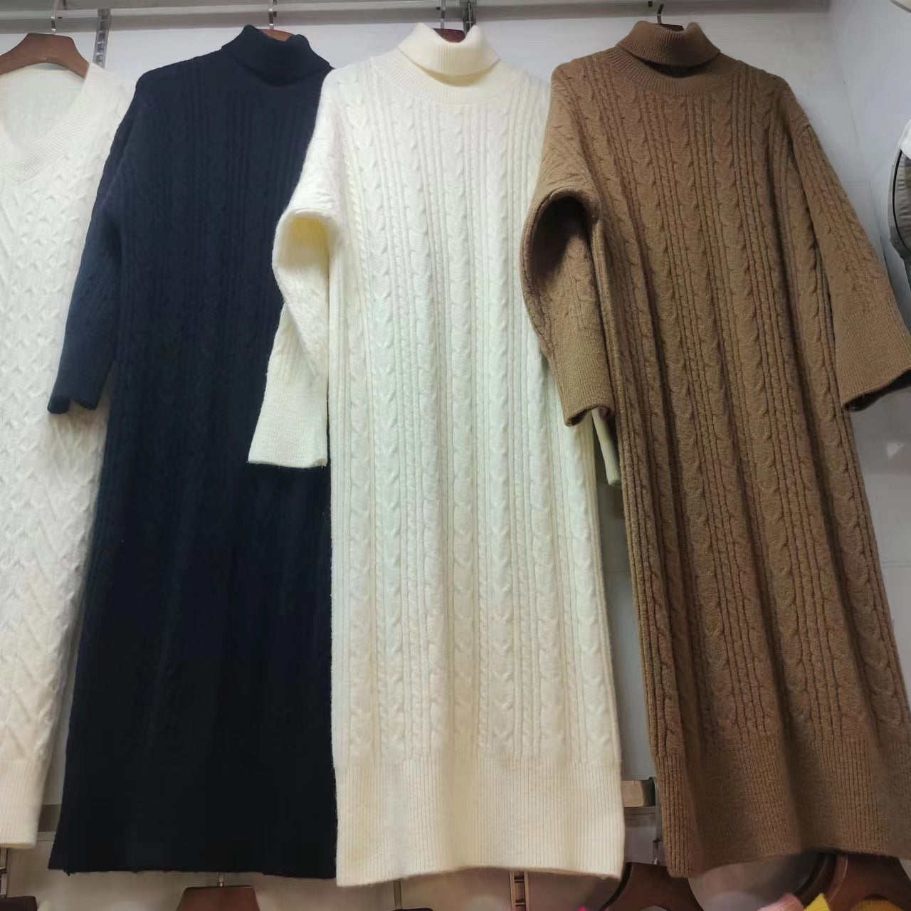 Fashion Chic Turtleneck Women's Pullover Sweater Autumn And Winter Long Knitting Twist Basic Top For Women 11